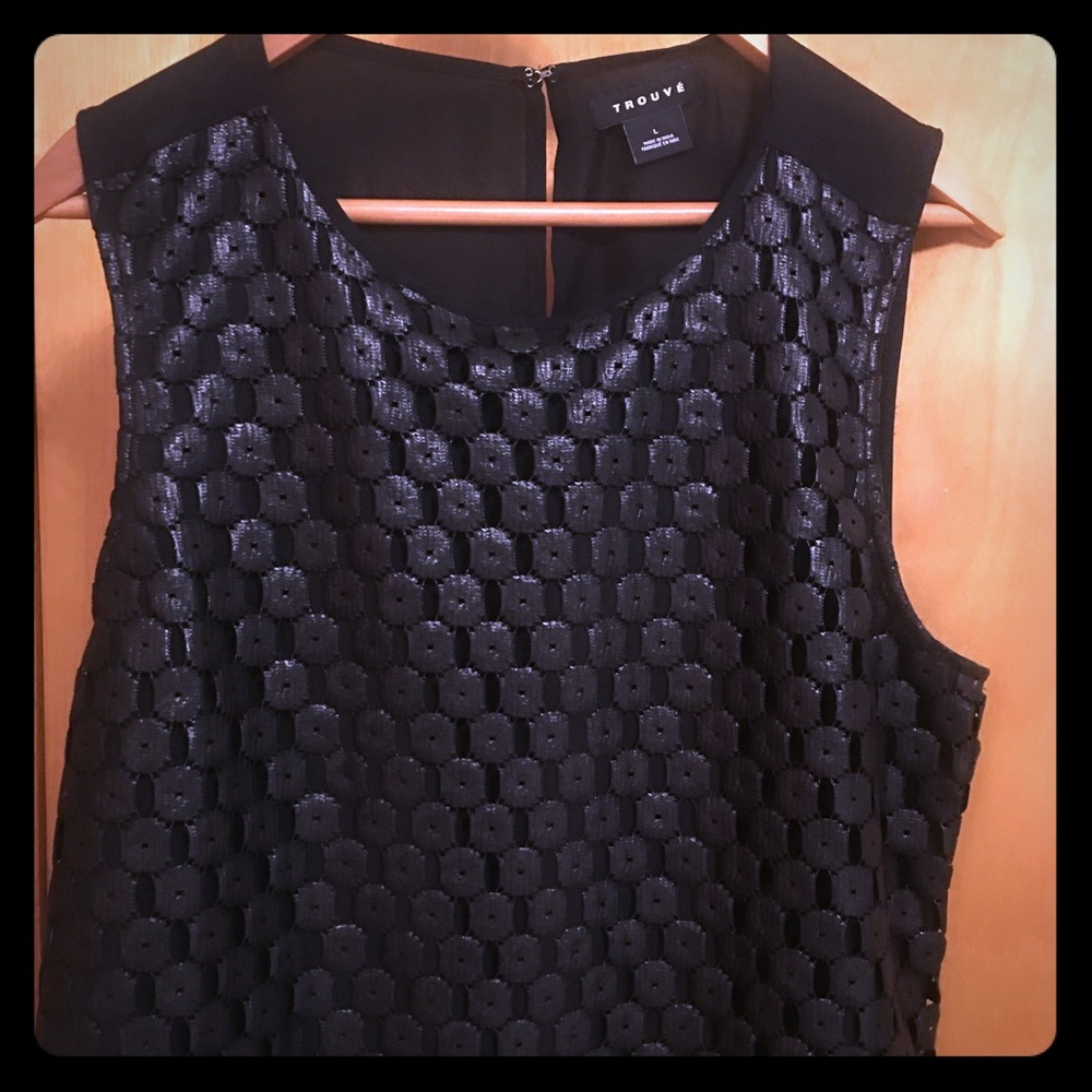 ⬇️ Trouve BLACK Dressy Casual Floral Blouse Sz LG